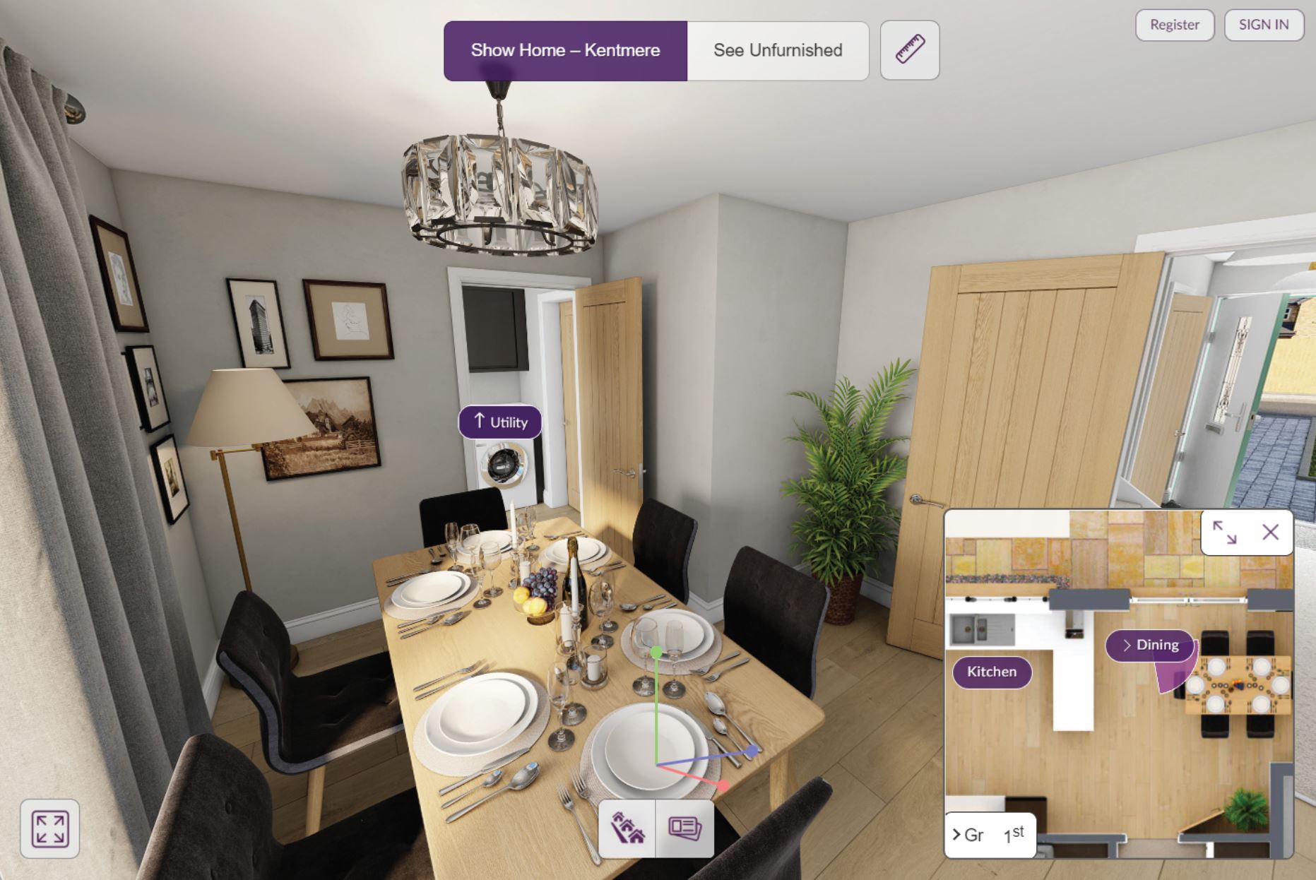Smart Show Homes furnished interior view showing lifestyle, scale and room use before the home is built.